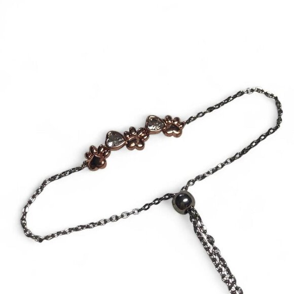 Rose Gold Paw Print Bracelet - Picture 1 of 3